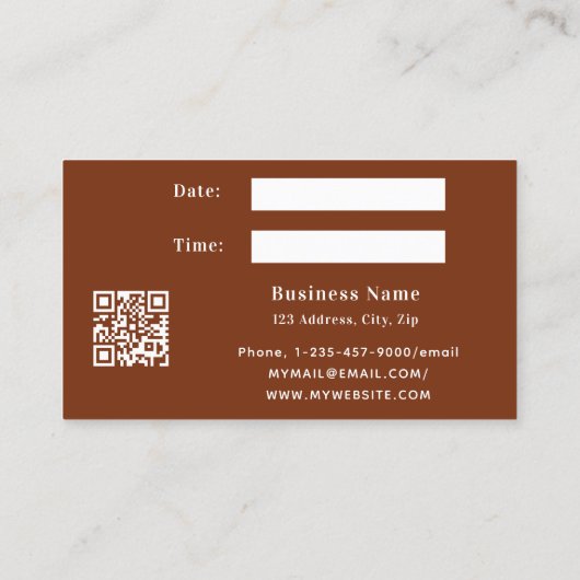 Rust sinaasappel agaat zakelijke logo afspraak kaa kortingskaartje (Achterkant)