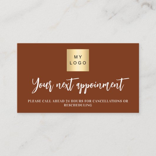 Rust sinaasappel agaat zakelijke logo afspraak kaa kortingskaartje (Voorkant)