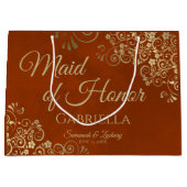  Rust Sinaasappel & Goud Maid van Eer Bruiloft Groot Cadeauzakje (Voorkant)