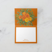 Rust Sinaasappel Wedding  Floral Bedankkaart (Binnen)