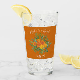 Rust Sinaasappel Wedding  Floral Glas