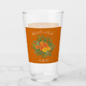Rust Sinaasappel Wedding  Floral Glas (Voorkant)