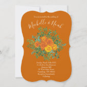 Rust Sinaasappel Wedding  Floral Kaart (Voorkant)