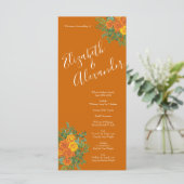 Rust Sinaasappel Wedding  Floral Menu (Staand voorkant)
