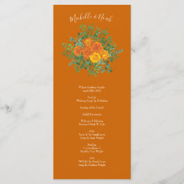 Rust Sinaasappel Wedding  Floral Menu
