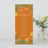 Rust Sinaasappel Wedding  Floral Menu (Staand voorkant)