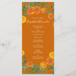 Rust Sinaasappel Wedding  Floral Menu
