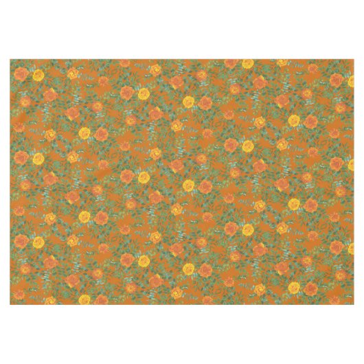 Rust Sinaasappel Wedding  Floral Tafelkleed (Voorkant (Horizontaal))