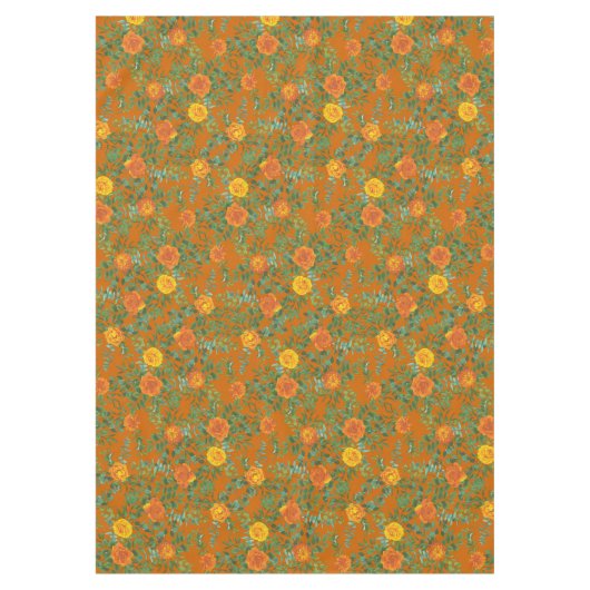 Rust Sinaasappel Wedding  Floral Tafelkleed (Voorkant)