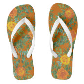 Rust Sinaasappel Wedding  Floral Teenslippers (Voetbed)