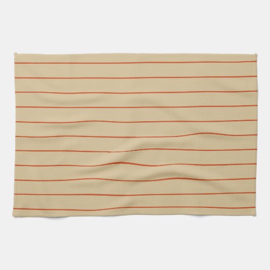 Rust Stripes op Beige Kitchen Towel Theedoek (Horizontaal)