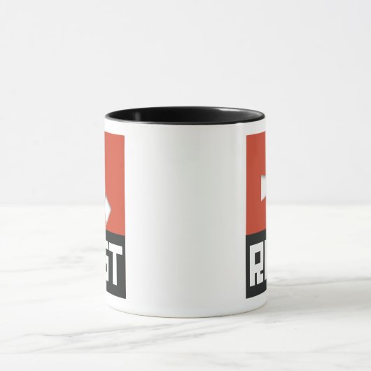 RUST Symbool Clear op Red Shadowed Mok (Midden)