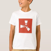 RUST Symbool Clear op Red Shadowed T-shirt (Voorkant)
