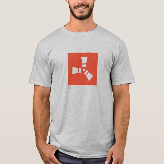 RUST-symbool duidelijk op rood T-shirt (Voorkant)