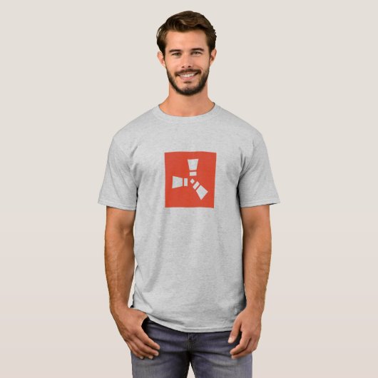 RUST-symbool op rood T-shirt (Voorkant volledig)