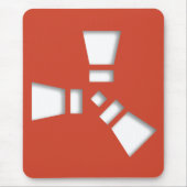 RUST Symbool Rood op Clear Shadowed Muismat (Voorkant)