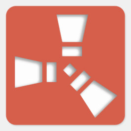 RUST Symbool Rood op Clear Shadowed Vierkante Sticker