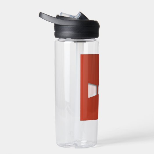 RUST Symbool Rood op Clear Shadowed Waterfles (Rechts)