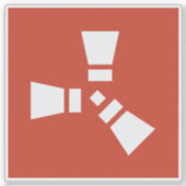 RUST symbool wit op rood Sticker (Voorkant)