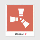 RUST symbool wit op rood Sticker (Vel)