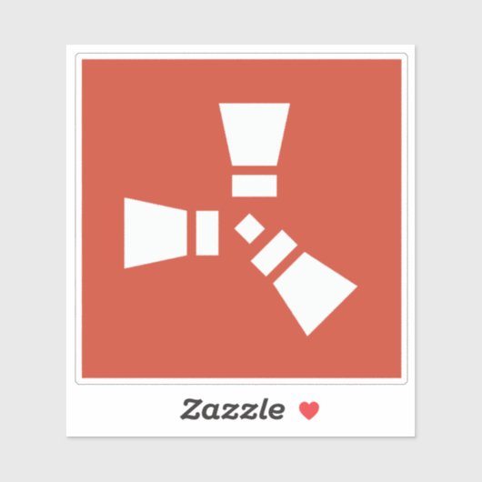 RUST symbool wit op rood Sticker (Vel)