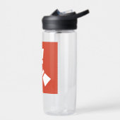 RUST symbool wit op rood Waterfles (Links)