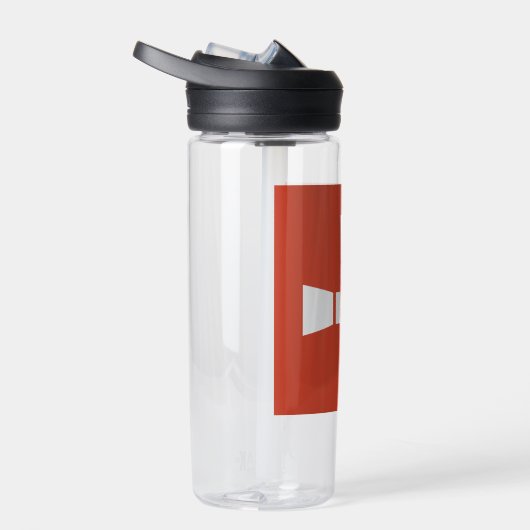 RUST symbool wit op rood Waterfles (Rechts)