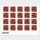 RUST symbool Zwart op Vuilrood Vierkante Sticker (Vel)