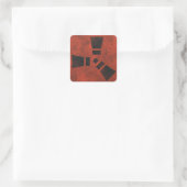 RUST symbool Zwart op Vuilrood Vierkante Sticker (Tas)