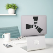 RUST Symbool Zwart op Wit Sticker (Laptop op bureau)