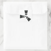RUST Symbool Zwart op Wit Vierkante Sticker (Tas)
