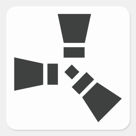 RUST Symbool Zwart op Wit Vierkante Sticker (Voorkant)