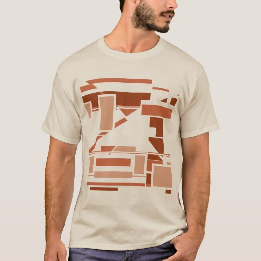 Rust Terracotta Beige Southwest Art Design T-shirt (Voorkant)