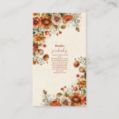 Rust Terracotta Bloemen Baby shower Boeken voor Ba Informatiekaartje (Voorkant)