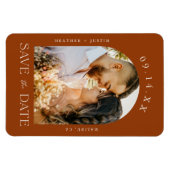 Rust Terracotta Boho Herfst Foto Save the Date Magneet (Horizontaal)