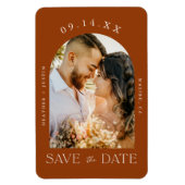 Rust Terracotta Boho Herfst Foto Save the Date Magneet (Verticaal)