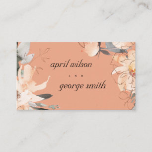 RUST TERRACOTTA BROWN BOHO FLORAL WEDDING WEBSITE VISITEKAARTJE