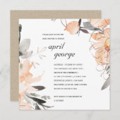 RUST TERRACOTTA BROWN FLORAL BABY SHOWER INVITE BEDANKKAART (Voorkant / Achterkant)