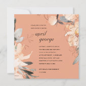 RUST TERRACOTTA BROWN FLORAL BABY SHOWER INVITE BEDANKKAART (Voorkant)