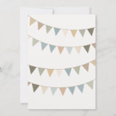 Rust Terracotta en Sage Green Bunting Baby shower Kaart (Achterkant)