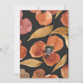 Rust Terracotta Floral Black 75th Surprise Kaart (Achterkant)