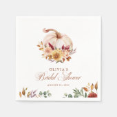 Rust Terracotta Floral Pampas Grass and Pumpkin Servet (Voorkant)