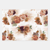 Rust Terracotta Floral Pampas Grass Botanical Inpakpapier Vel (Voorkant)