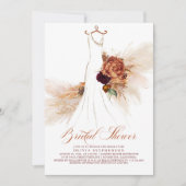 Rust Terracotta Floral Pampas Grass Vrijgezellenfe Kaart (Voorkant)