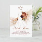 Rust Terracotta Floral Pampas Grass Vrijgezellenfe Kaart (Staand voorkant)