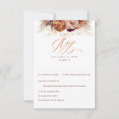 Rust Terracotta Floral Pampas Grass Wedding RSVP (Voorkant)