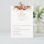 Rust Terracotta Floral Pampas Grass Wedding RSVP (Staand voorkant)