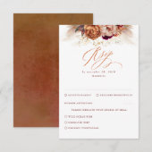 Rust Terracotta Floral Pampas Grass Wedding RSVP (Voorkant / Achterkant)