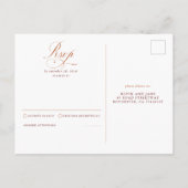 Rust Terracotta Floral Pampas Grass Wedding RSVP Briefkaart (Achterkant)