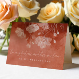 Rust Terracotta Floral Toekomstige schoonmoeder Ka Bedankkaart